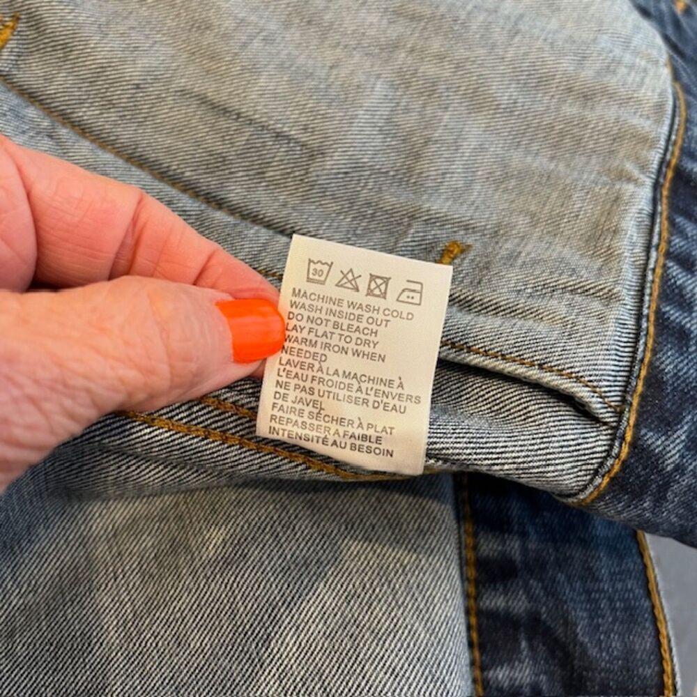 NWT Free‎ People X Sandrine Rose Oversized Denim Jacket "Not Yours" "L'Artiste" - Picture 9 of 12
